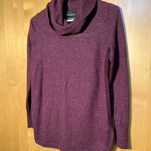 Long Sleeve Cowl Neck Purple Sweater Size L Cynthia Rowley Merino